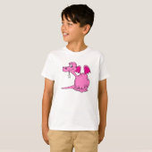 T-shirt Bébé rose mignon de dragon (Devant entier)