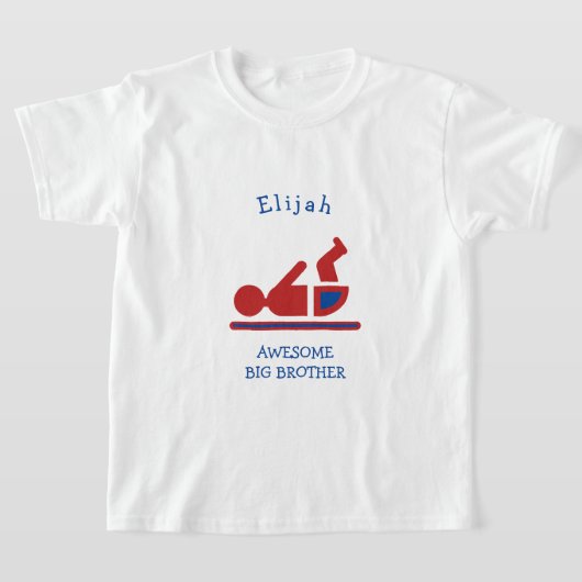 T-shirt Bébé rouge personnalisé AWESOME GROS FRÈRE (Poser)