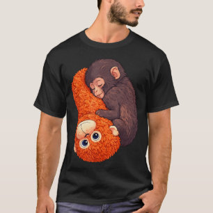 T-shirt Bébé singe drôle qui frappe, animal mignon hommes