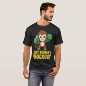 T-shirt Bébé Singe Knockout Drôle Kawaii Boxe (Devant entier)