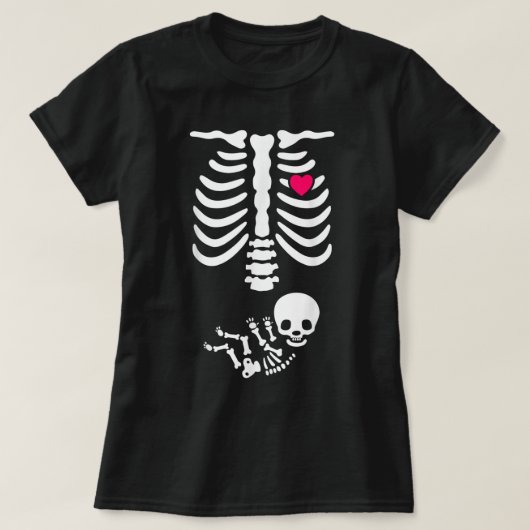 T-shirt Bébé Squelette Grossesse Faire-part rayons X Funny (Design devant)