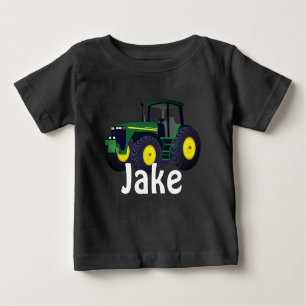 T-shirt bébé Tracteur vert personnalisé
