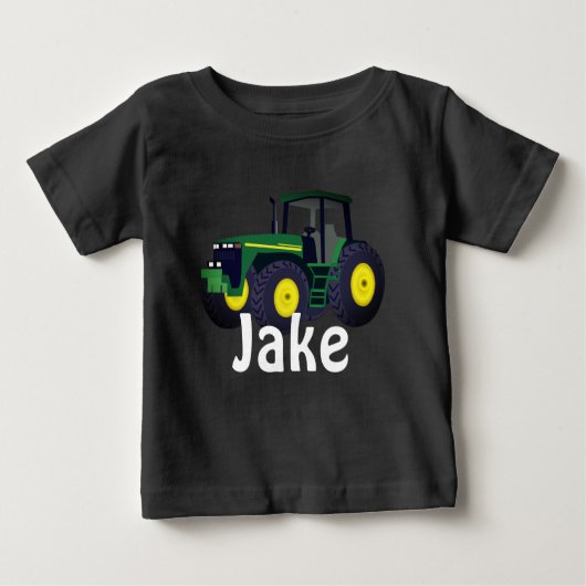 T-shirt bébé Tracteur vert personnalisé (Devant)