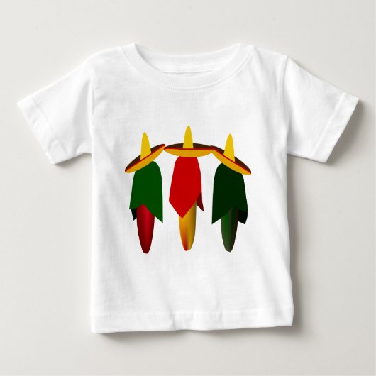 T-shirt bébé trois poivrons chauds Amigo (Devant)