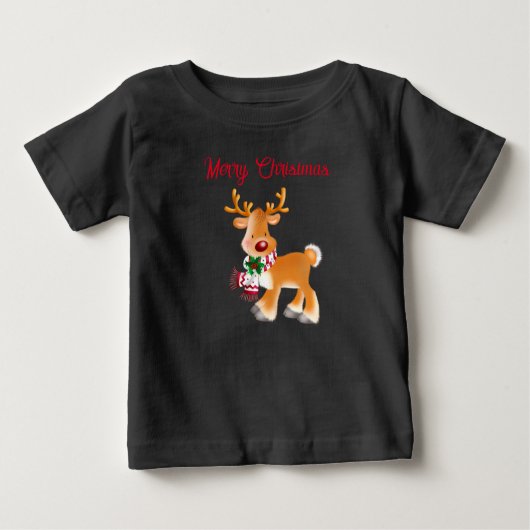 T-shirt bébé vacances Rudolph (Devant)