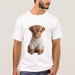 T-shirt Bébé vache Highland adorable en pull tricoté