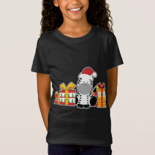 T-Shirt Bébé Zèbre avec des présents - Belle Zèbre de Noël