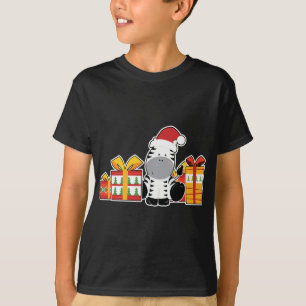 T-shirt Bébé Zèbre avec des présents - Belle Zèbre de Noël