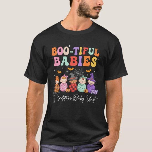 T-shirt Bébés Bootiful Unité Mère Bébé Halloween épouvanta (Devant)