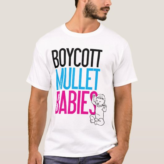T-shirt Bébés de mulet de boycott (blanc seulement) (Devant)