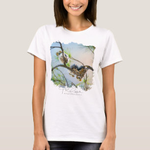 T-shirt Bébés hiboux mignons sur les branches faune