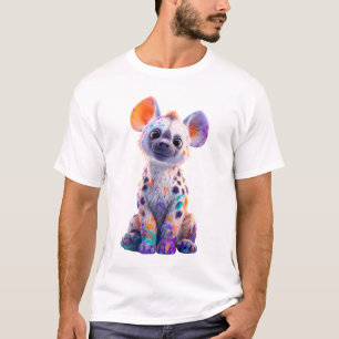 T-shirt Bébés Hyènes aux Taches de Peinture Vibrantes pour