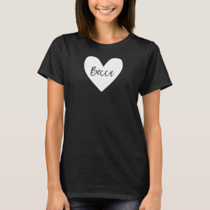 T-shirt Becca Nom rose Coeur Amour Femme Fille Ami Perso