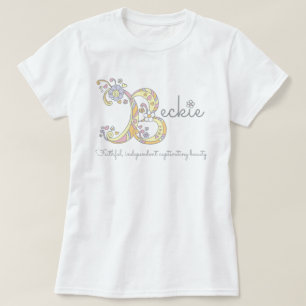 T-shirt Beckie girls B nom signifiant tee monogramme