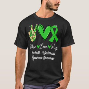 T-shirt Beckwith Wiedemann Syndrome Paix Amour Vert