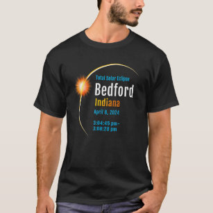 T-shirt Bedford Indiana Dans Total Éclipse Solaire 2024 1