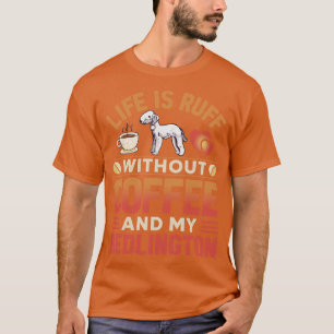 T-shirt Bedlington Terrier Chien Et Café