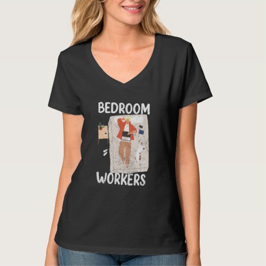T-shirt Bedroom Workers On Duty At Night Shift Constructio (Devant)