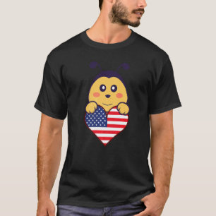 T-shirt Bee American Flag Amérique patriotique