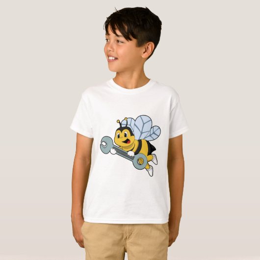 T-shirt Bee as Mechanic with Wrench (Devant entier)