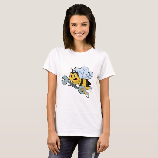 T-shirt Bee as Mechanic with Wrench (Devant entier)