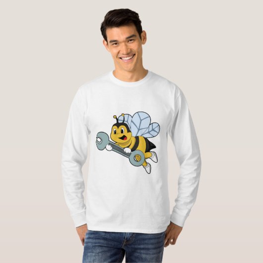 T-shirt Bee as Mechanic with Wrench (Devant entier)