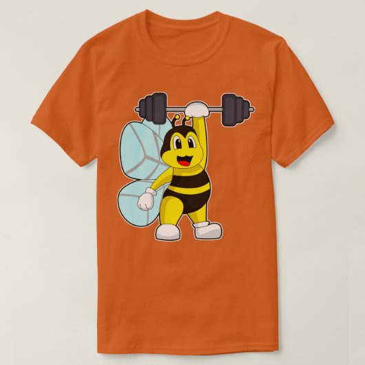 T-shirt Bee Bodybuilding Barbell (Design devant)