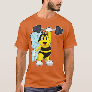 T-shirt Bee Bodybuilding Barbell