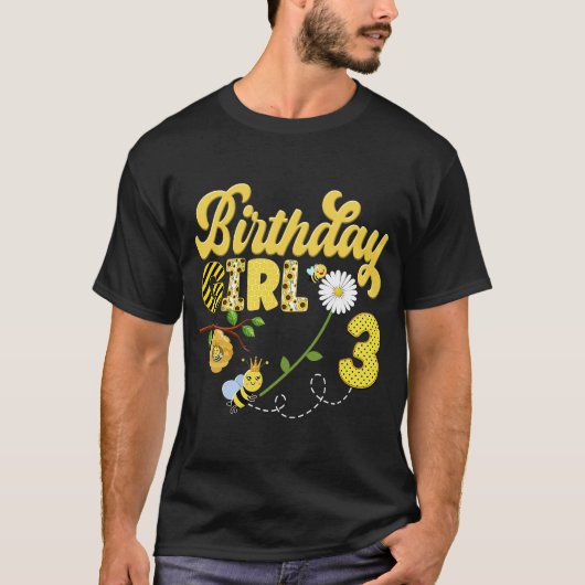 T-shirt Bee Bumblebee Girl Anniversaire Hive Sweet 1ère Pa (Devant)