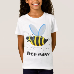 T-Shirt Bee caractère avec mustache lunettes de soleil Bee