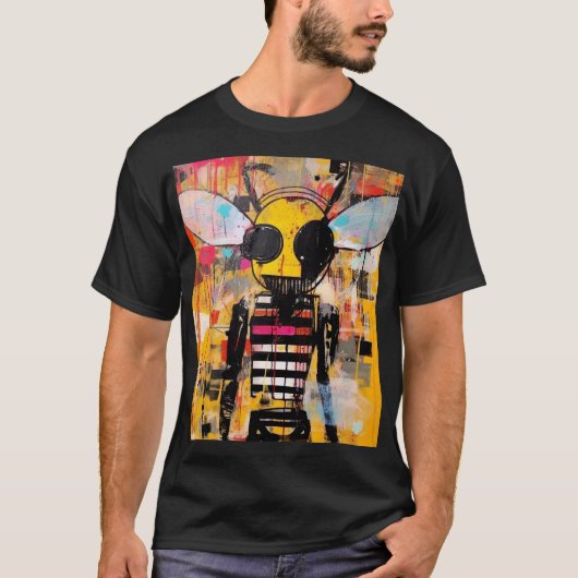 T-shirt Bee Character Art Grunge Pop Art Insect Hybrid (Devant)
