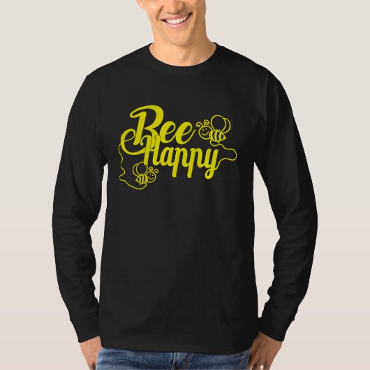 T-shirt Bee Happy Bee Beekeeping Maya Honey Beekeeping Bee (Devant)