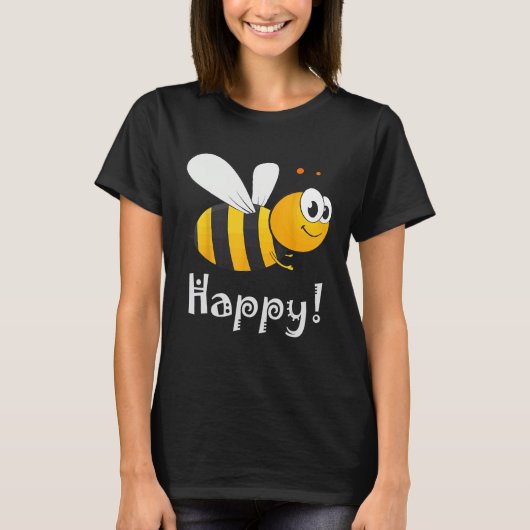 T-shirt Bee Happy Bee Bright (Devant)