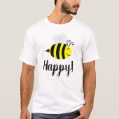 T-shirt "Bee Happy" Happy Bee Smile (Devant)