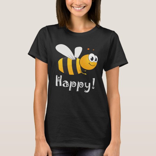 T-shirt Bee Happy Mens Womens Kids (Devant)