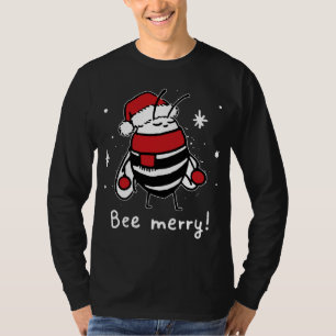 T-shirt Bee Joyeux Noël - abeille porte un chapeau santa N