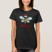 T-shirt Bee Joyeux Noël Bee in Santa Hat Mignonne Merry Xm (Devant)