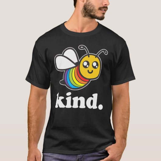T-shirt Bee Kind Ally Rainbow Fierté communautaire LGBTQ G (Devant)