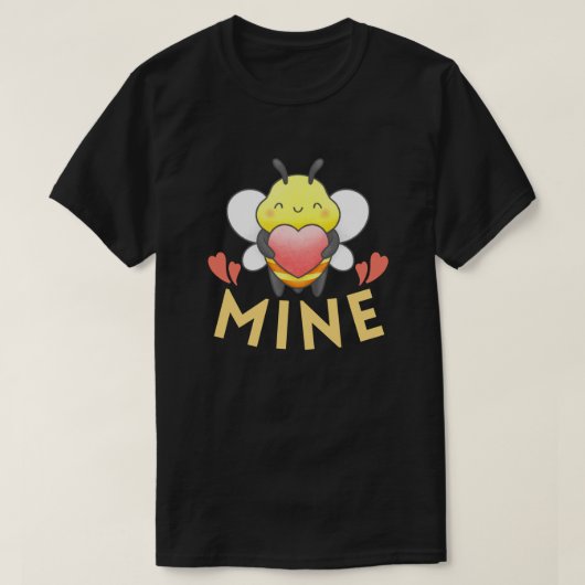 T-SHIRT BEE MINE - FUNNY VALENTINE DAME (Design devant)