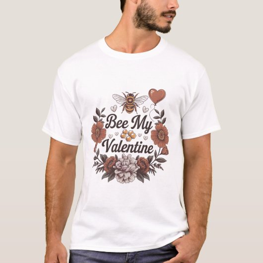 T-shirt Bee my Valentine (Devant)