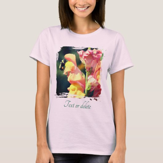 T-shirt Bee On Snapdragon Flower Personalized (Devant)