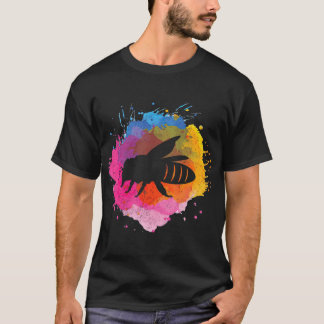 T-shirt Bee Retro Watercolor Splash Gift