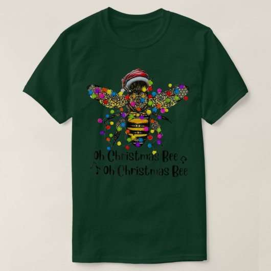 T-shirt Bee Santa Oh Christmas Bee Oh Christmas Bee Light  (Design devant)