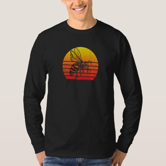 T-shirt Bee Sunset Retro Vintage (Devant)