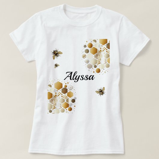 T-shirt Bee sur Honeycomb personnalisée : Hexagons et cerc (Design devant)