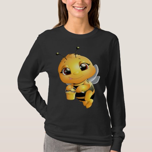 T-shirt Bee with Honey Cute Girls Bee (Devant)