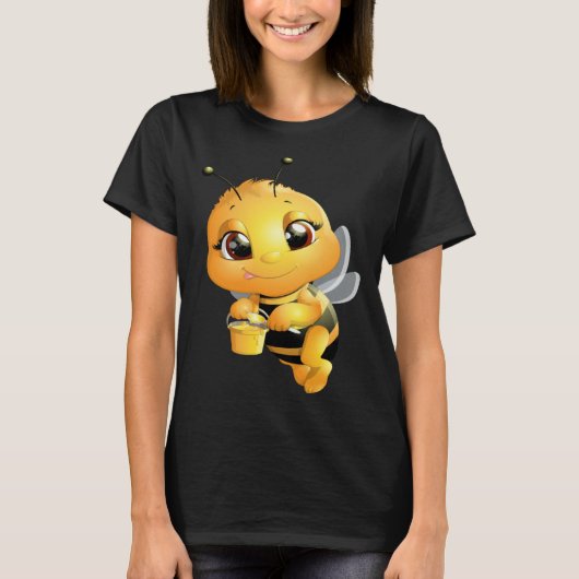 T-shirt Bee with Honey Cute Girls Bee (Devant)