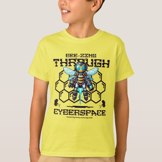 T-shirt Bee-zing Through Cyberspace - Abee Robotique (Devant)