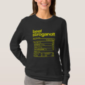 T-shirt Beef Stroganoff Nutrition Fact Funny Thanksgiving (Devant)