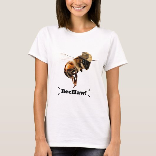 T-shirt Beehaw Funny Cowboy Bee (Devant)